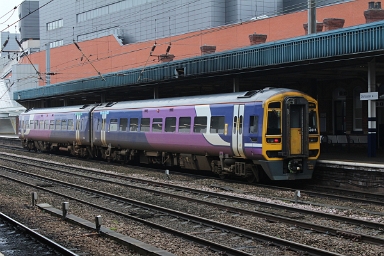 Northern class 158/8 no. 158815 while stopping at Doncaster on 15th March 2018. Northern class 158/8 no. 158815 while stopping at Doncaster on 15th March 2018.